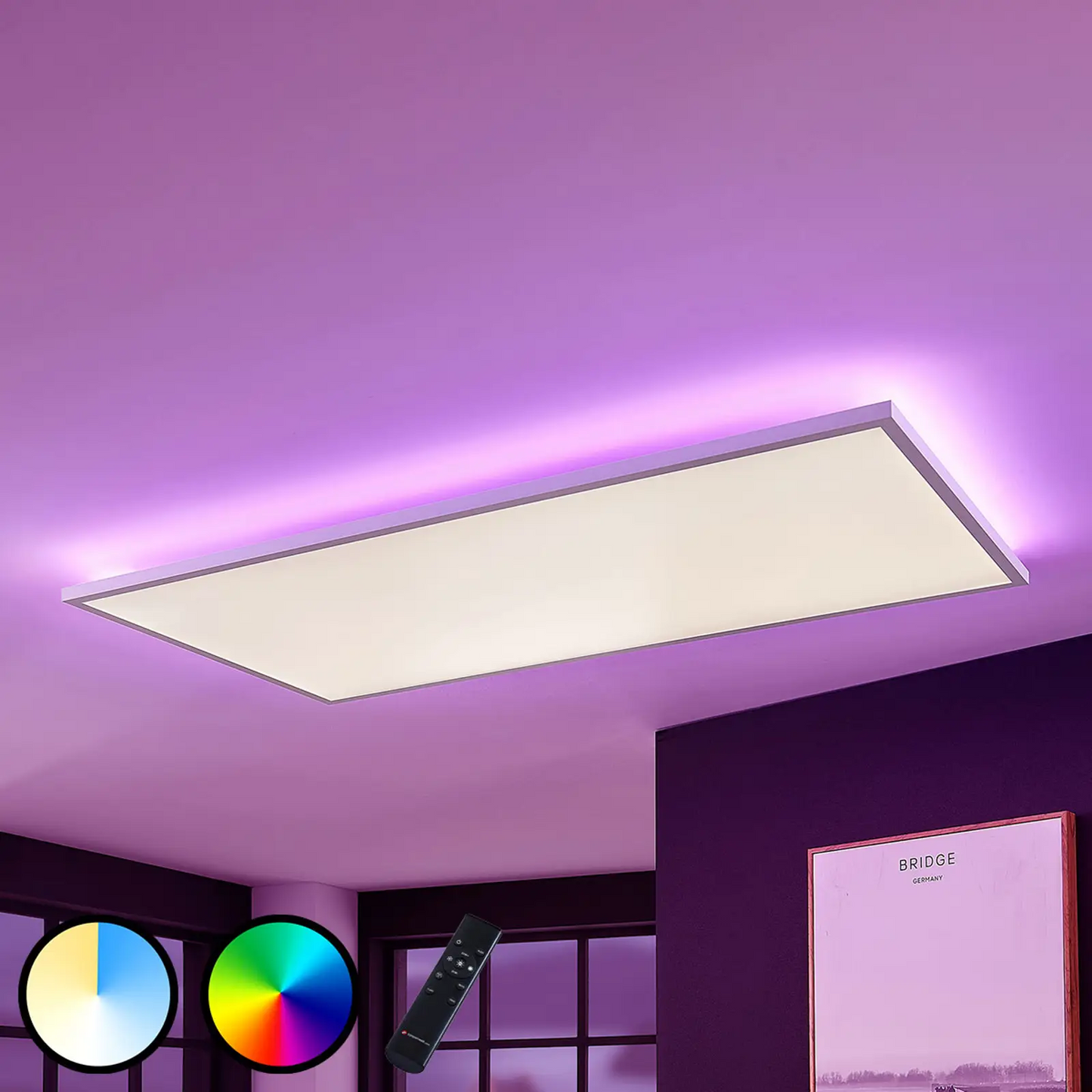 LED skydelis Brenda CCT nuotolinio valdymo pultas 59,5 x 119,5 cm