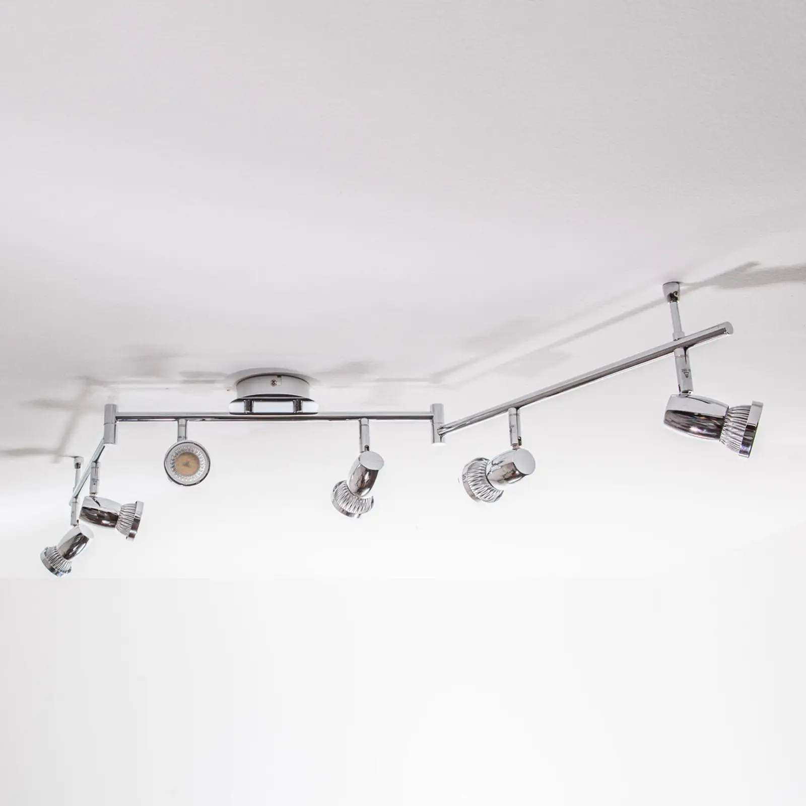 Šešių lempučių LED chromuotas lubinis šviestuvas Arminius