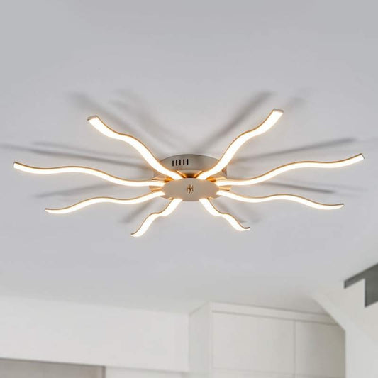 Aštuonių lempučių Safia LED lubų šviestuvas bangos formos