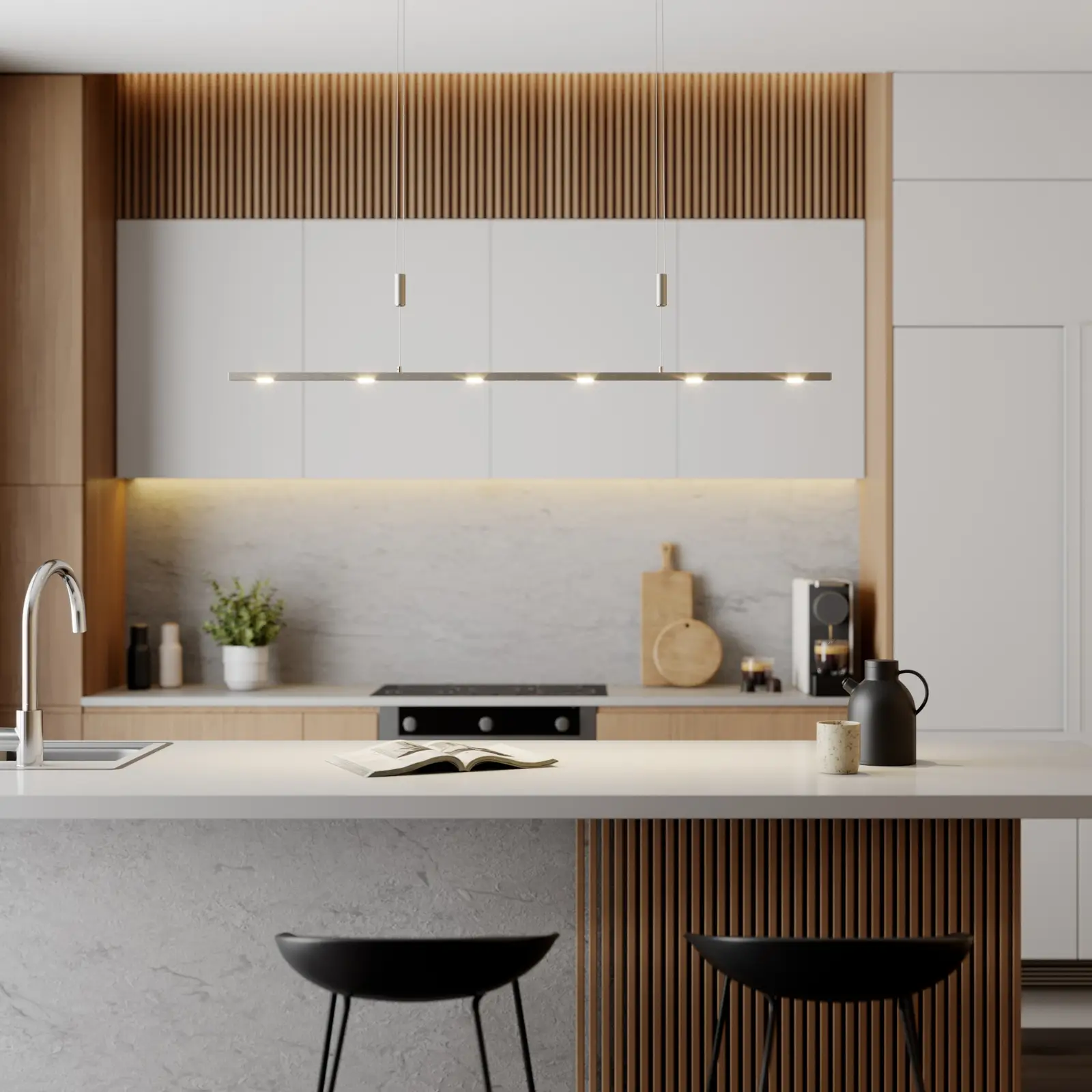 Aukštos kokybės Tolu LED pakabinamas šviestuvas, reguliuojamo aukščio.