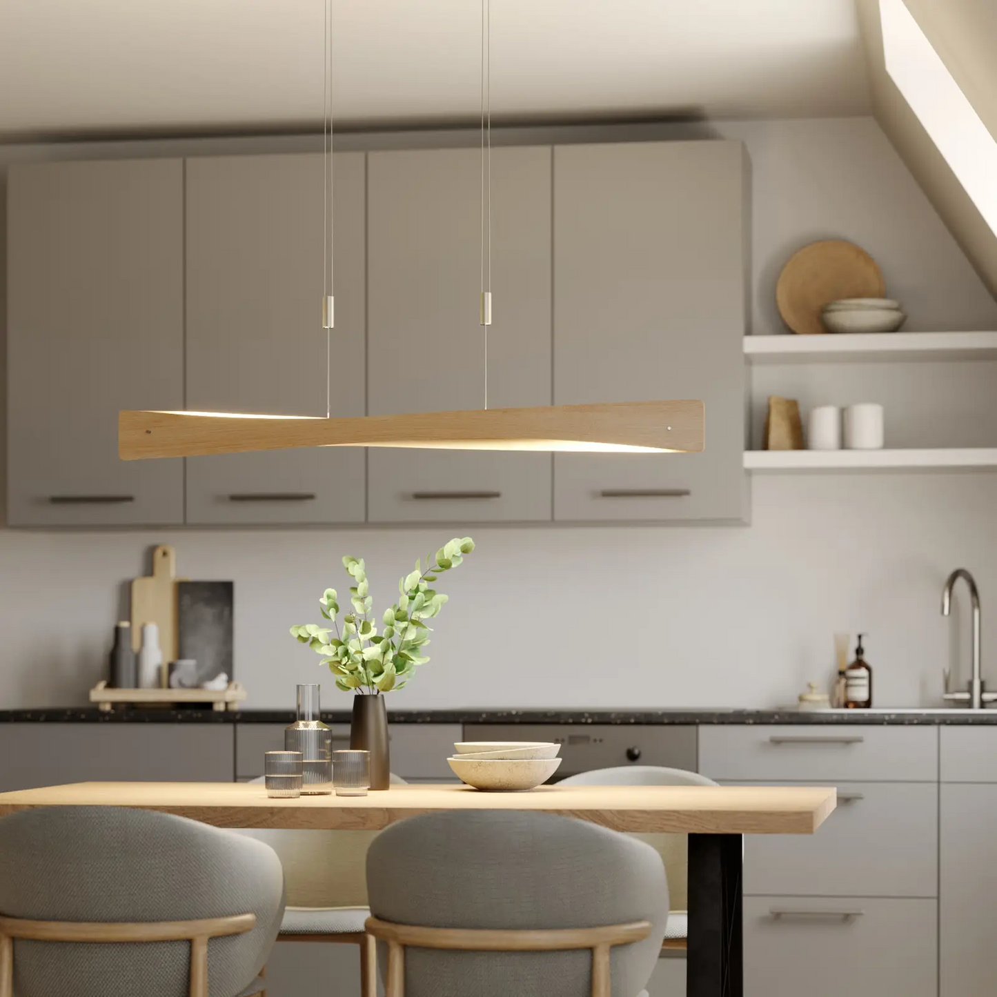 Rothfels Lian LED pakabinamas šviestuvas, ąžuolo mediena