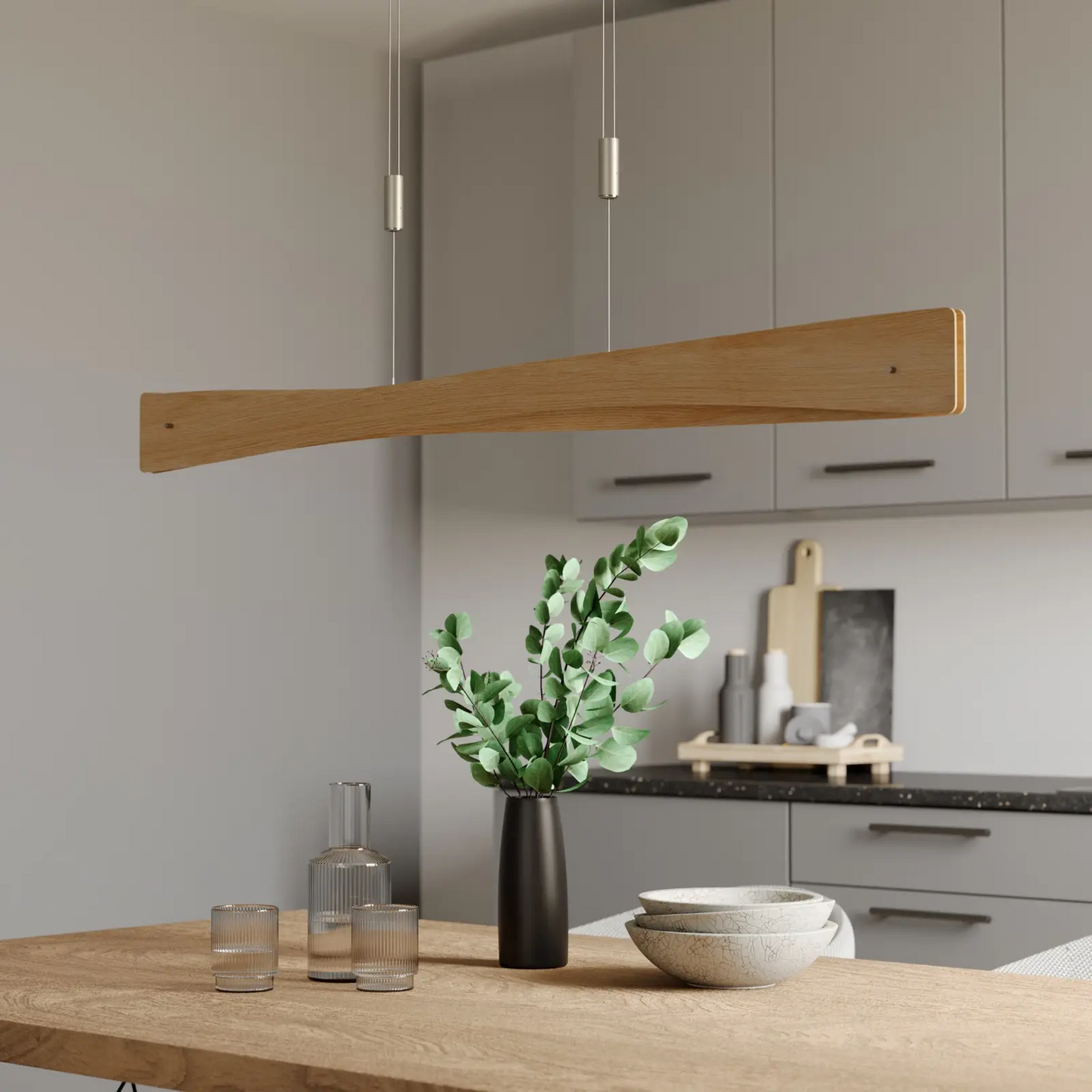 Rothfels Lian LED pakabinamas šviestuvas, ąžuolo mediena