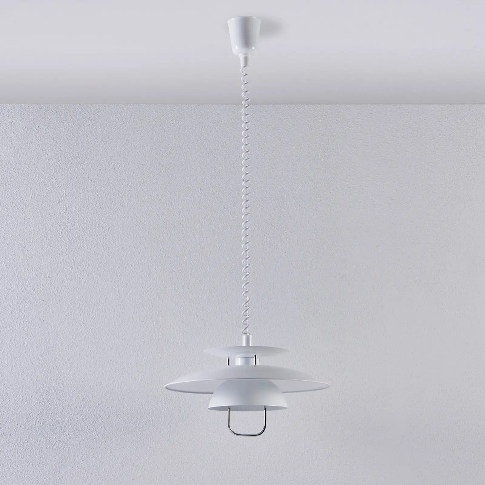 Pakabinamas šviestuvas Nadija su E27 LED, baltas