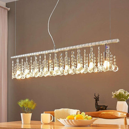 Devynių lempučių Matei pakabinamas šviestuvas, chromas