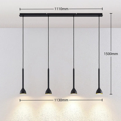 Nordwin pakabinamas šviestuvas, 4 lempučių, juodos ir auksinės spalvos