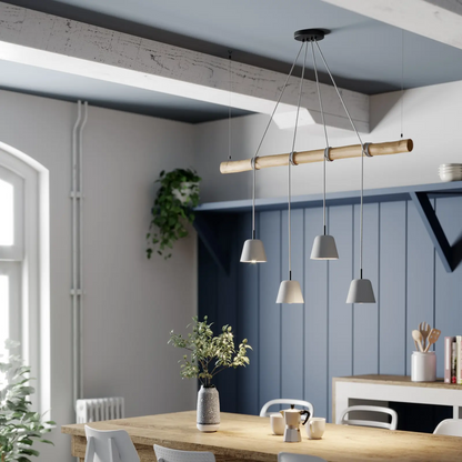 Lucande Asta pakabinamas šviestuvas su betoniniais gaubtais