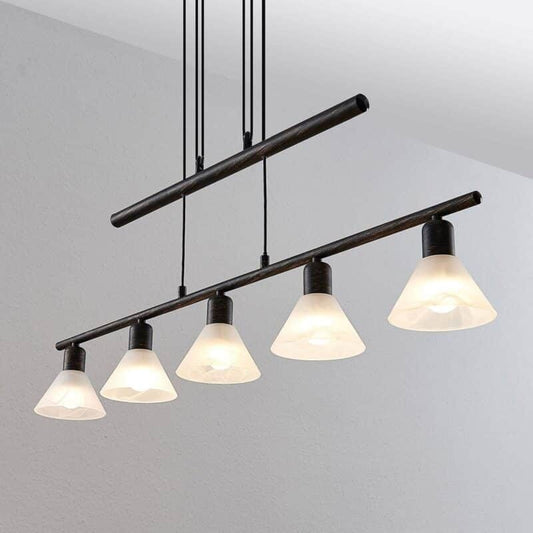 Reguliuojamo aukščio pakabinamas šviestuvas Delira 5 lempučių. juodas