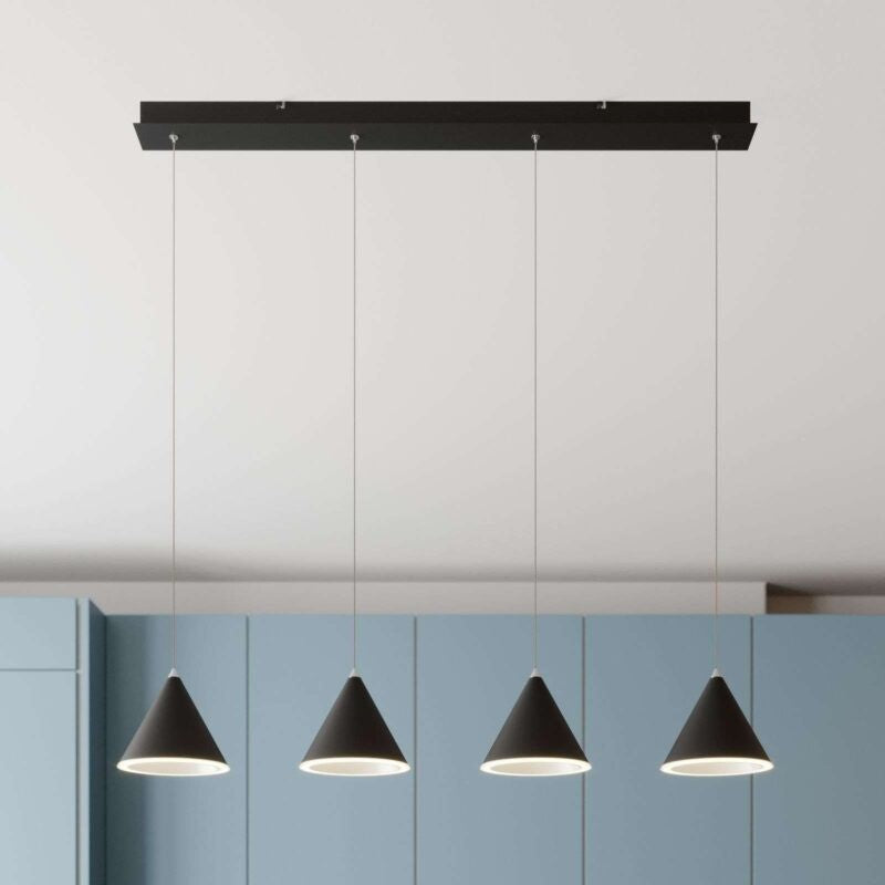 Lucande Livan LED pakabinamas šviestuvas, juodas, 4 lempučių.