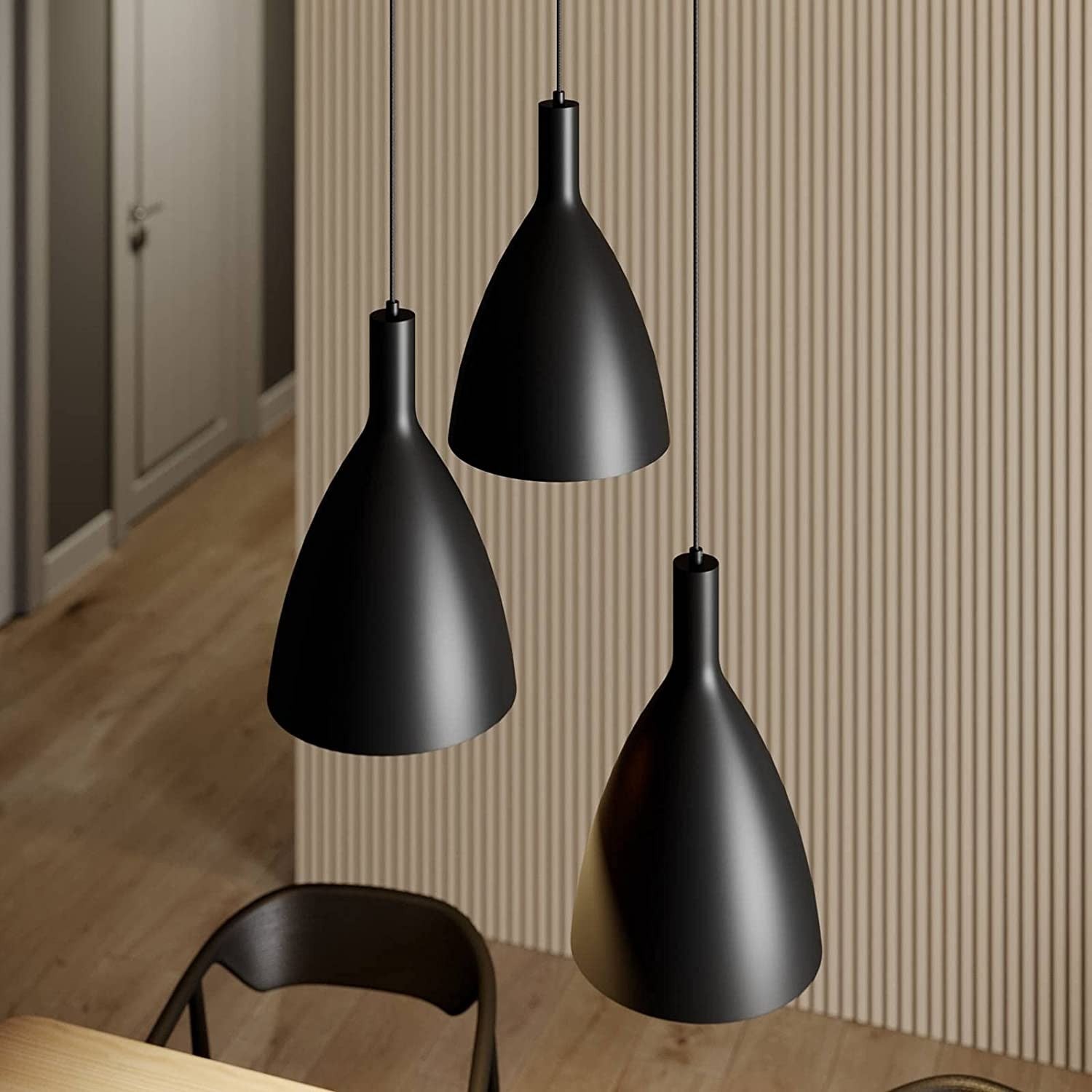 Archchio Arthuria pakabinamas šviestuvas, 3 lempučių. apvalus juodas