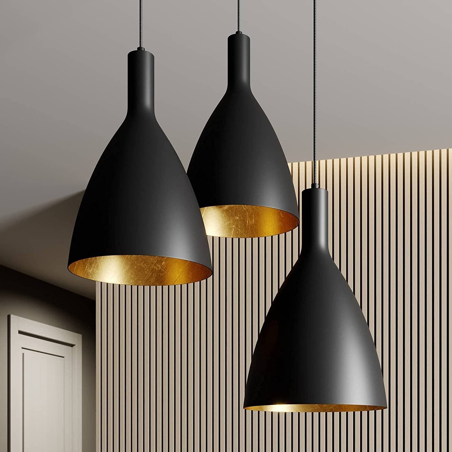 Archchio Arthuria pakabinamas šviestuvas, 3 lempučių. apvalus juodas