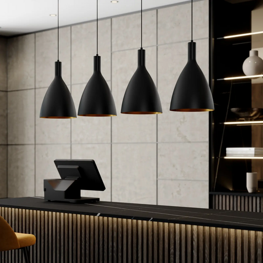 Archchio Arthuria pakabinamas šviestuvas, 4 lempučių. ilgas juodas