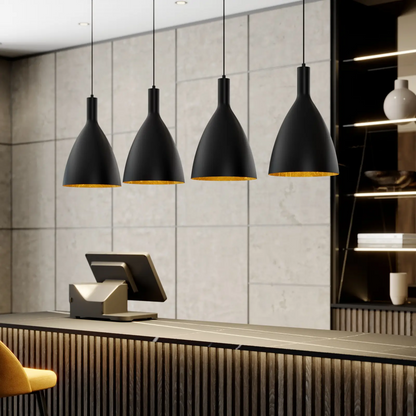 Archchio Arthuria pakabinamas šviestuvas, 4 lempučių. ilgas juodas