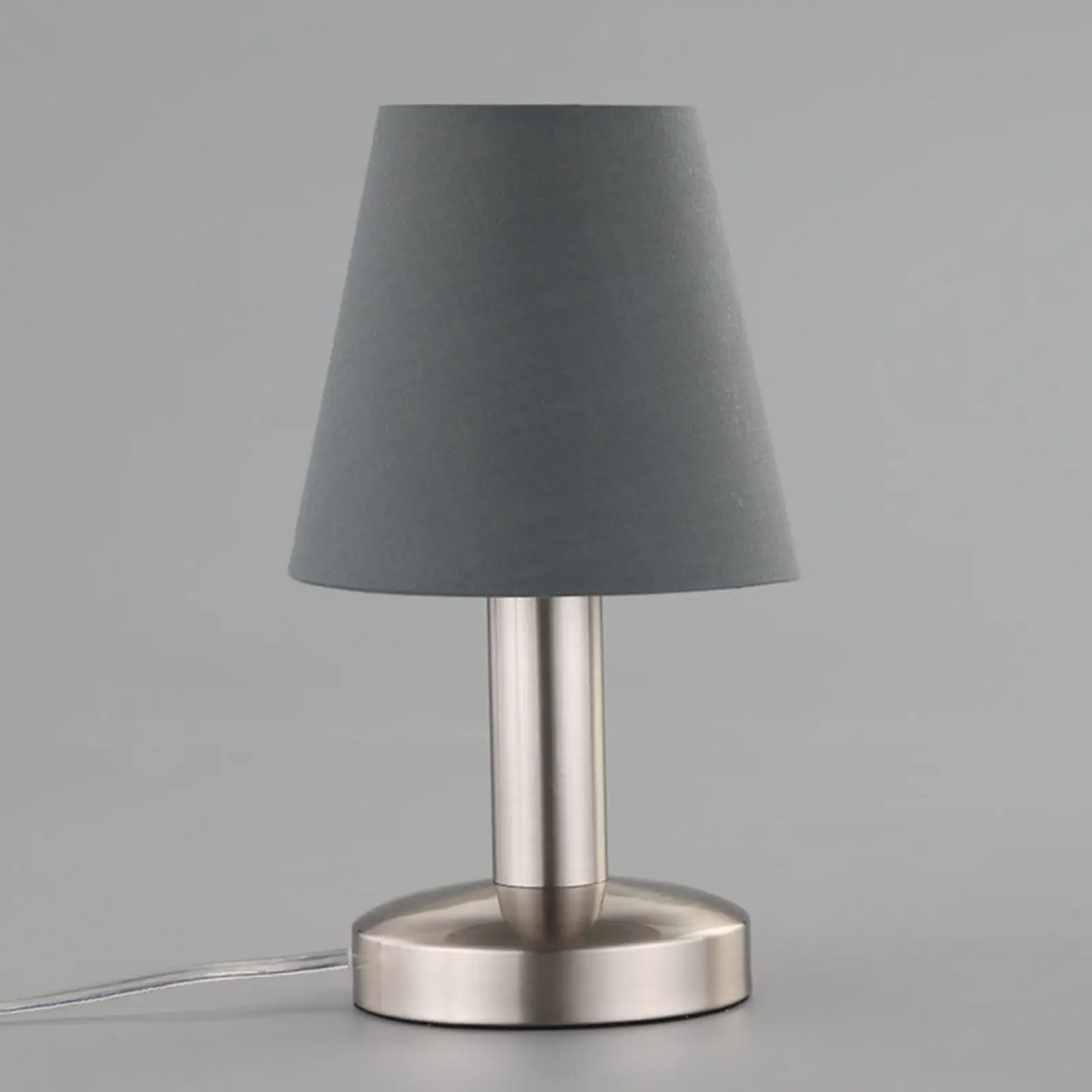 Pilka Hanno naktinė lempa su medžiaginiu gaubtu