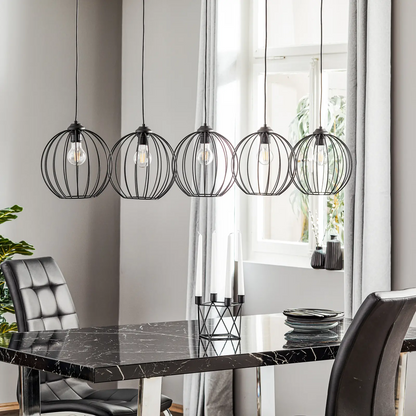 Cumera pakabinamas šviestuvas, ilgas, 5 lempučių