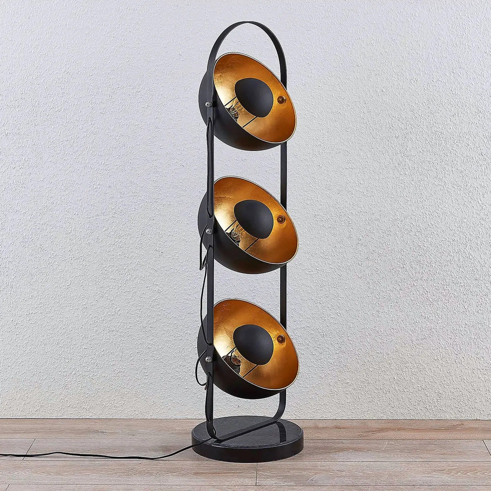 Toršeras Muriel 3 lempučių. juodas Auksas