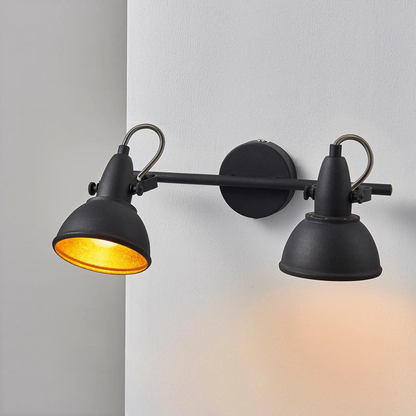 Julin lubinis šviestuvas, 2 liepsnos, juoda ir auksinė