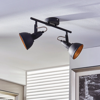 Julin lubinis šviestuvas, 2 liepsnos, juoda ir auksinė