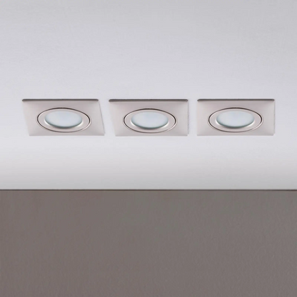 LED įleidžiamas prožektorius Andrej, kvadratinis, nikelis, 3 vnt