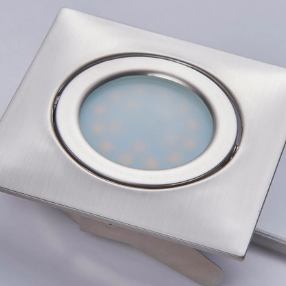 LED įleidžiamas prožektorius Andrej, kvadratinis, nikelis, 3 vnt