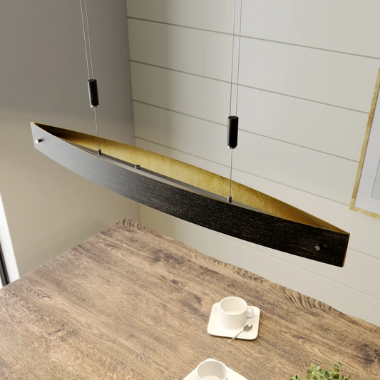 Lio LED pakabinamas šviestuvas juodos spalvos su aukso apdaila