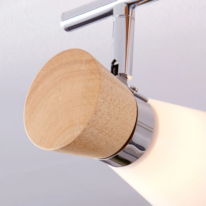 2 lempučių Vivica medinis lubinis šviestuvas su stiklu