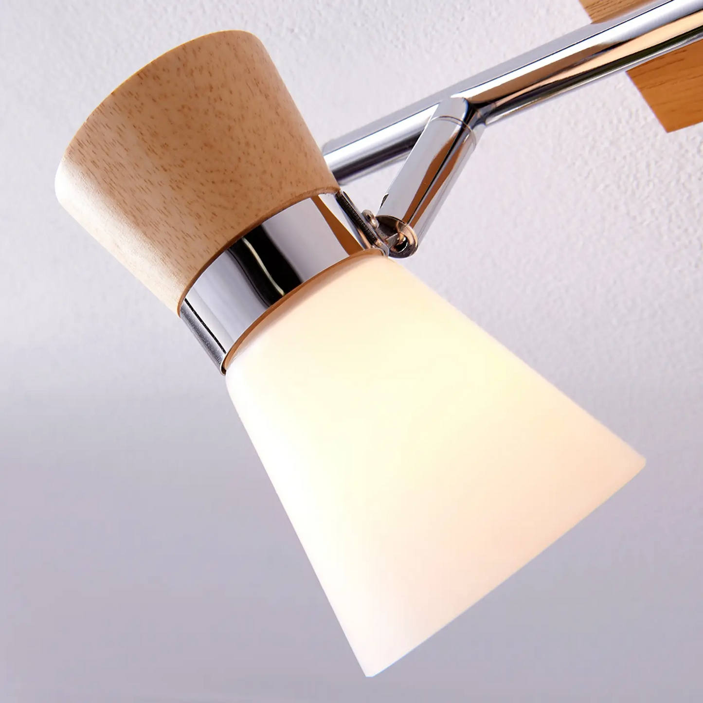 2 lempučių Vivica medinis lubinis šviestuvas su stiklu