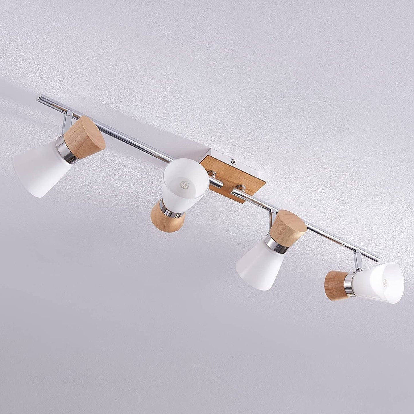 Keturių lempučių Vivica medinis lubų prožektorius