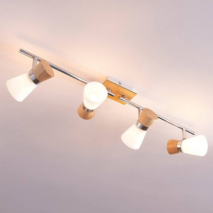 Keturių lempučių Vivica medinis lubų prožektorius