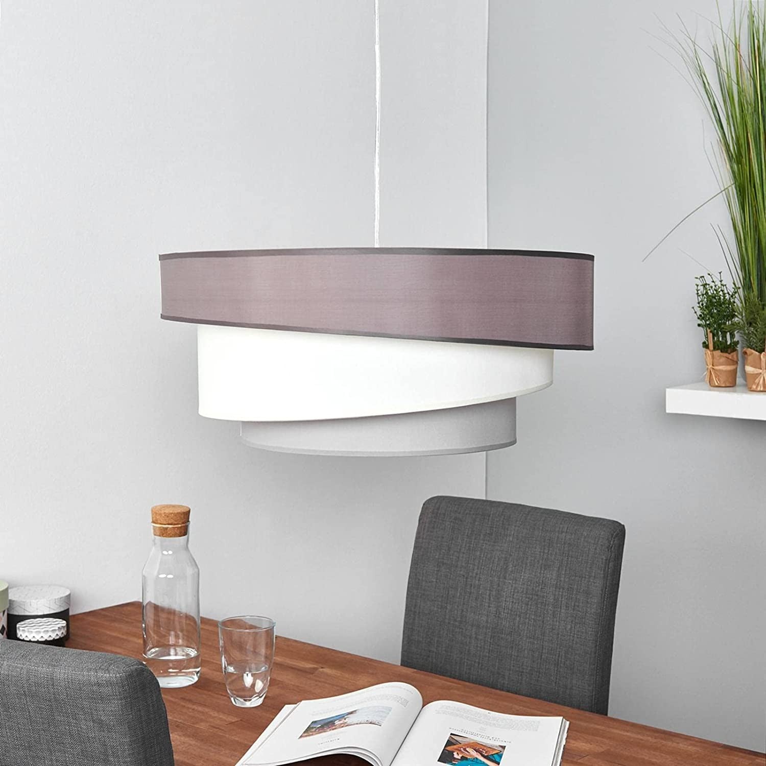 Melia pakabinamas šviestuvas rudos ir pilkos spalvos