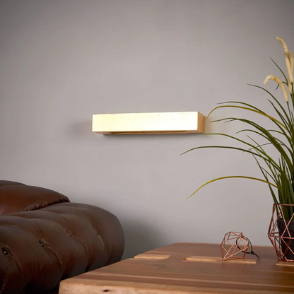 Aukso spalvos kvadratinis gipso sieninis šviestuvas Emina