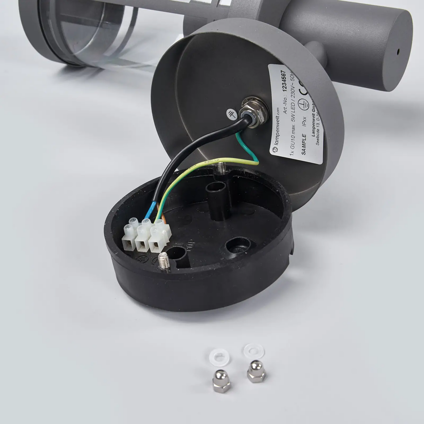 Tamsiai pilkos spalvos sieninis lauko šviestuvas Djori