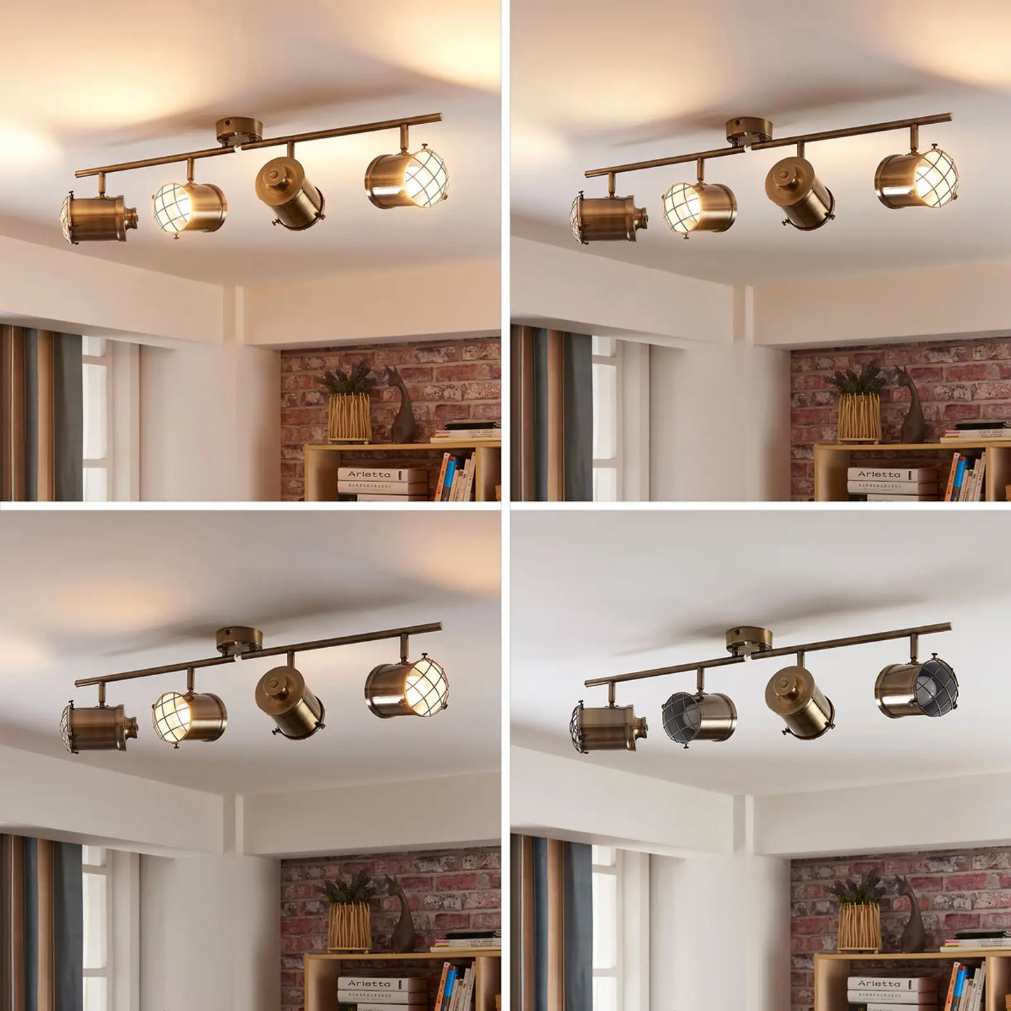 4 lempučių Ebbi LED lubinis šviestuvas, easydim