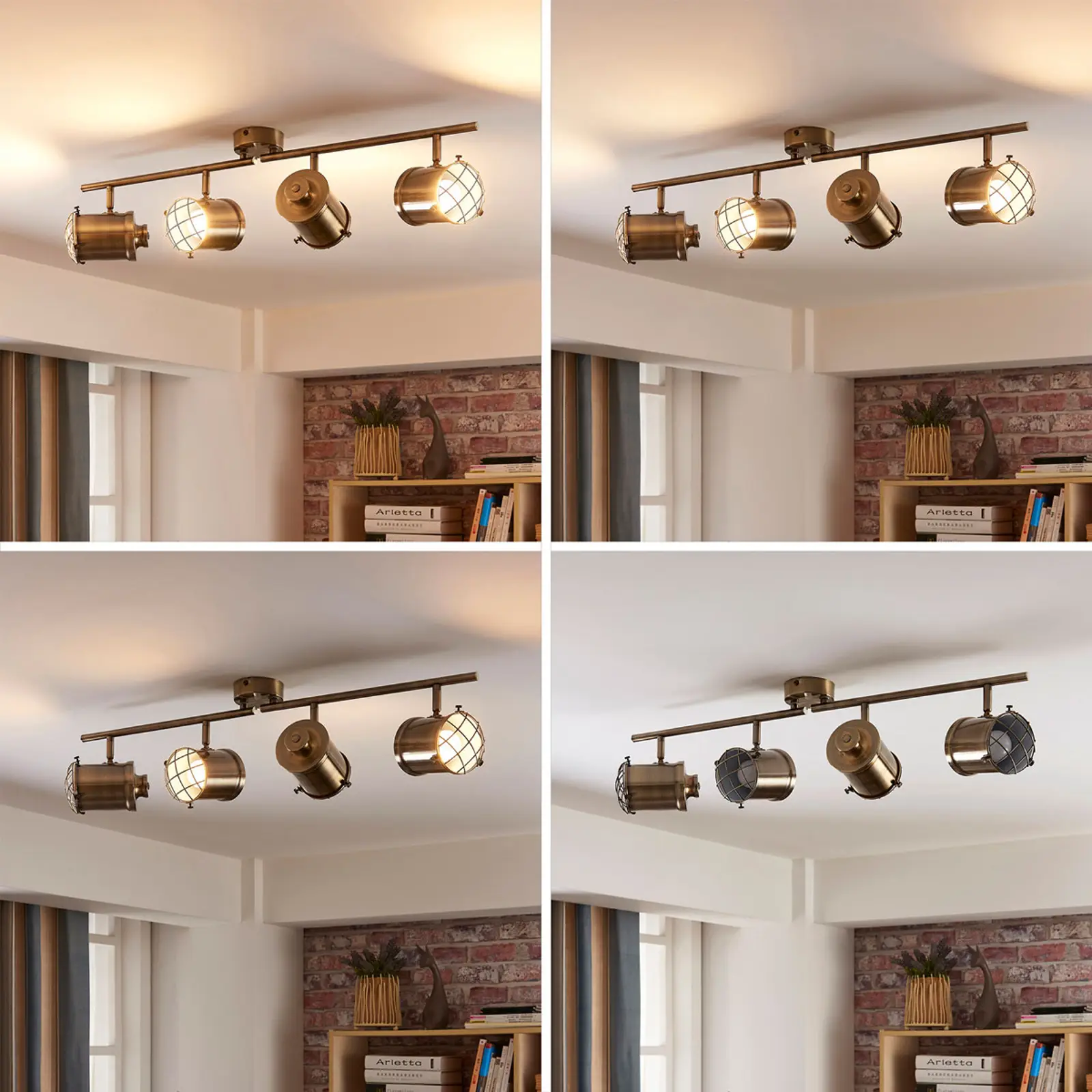 4 lempučių Ebbi LED lubinis šviestuvas, easydim