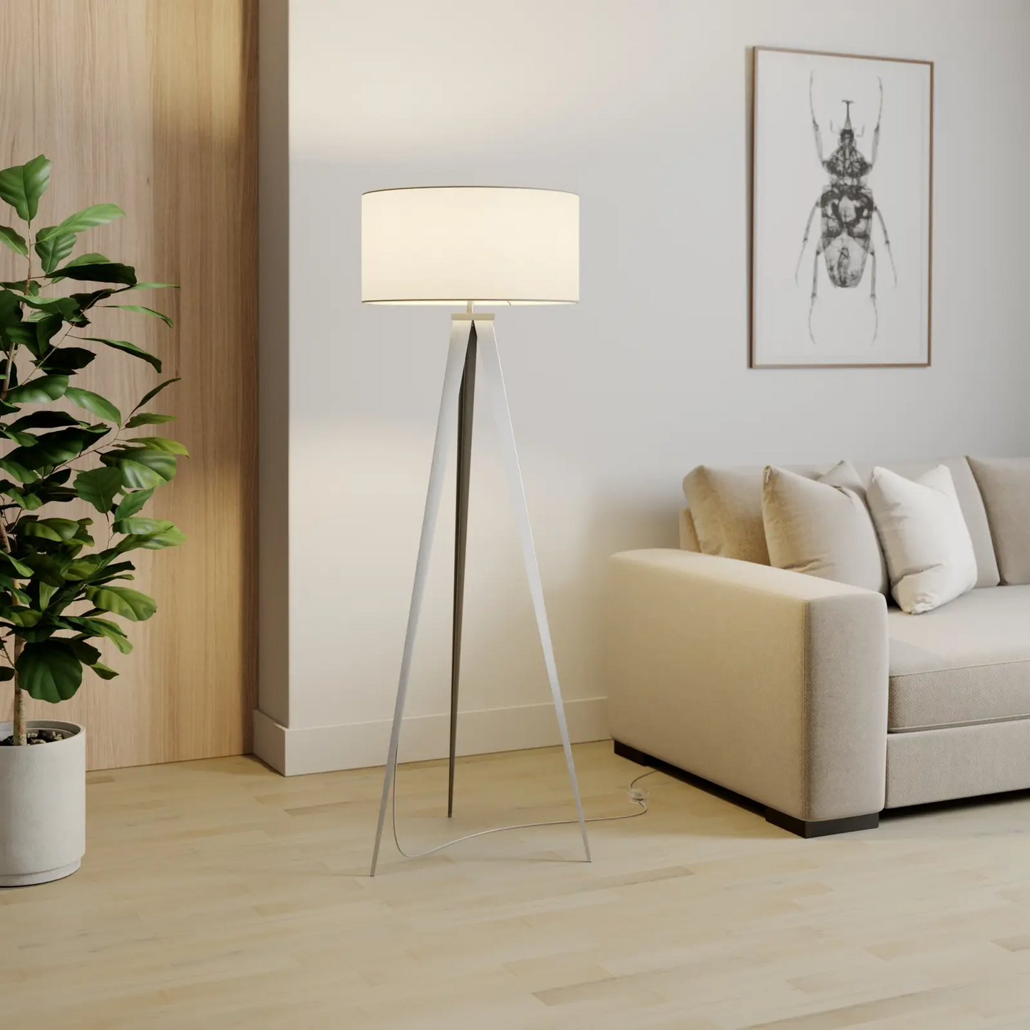 Lindby Benik trikojis toršeras, baltas, nikelis