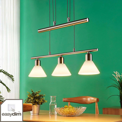 Eleasa LED pakabinamas šviestuvas, easydim 3 lemputės, nikelis