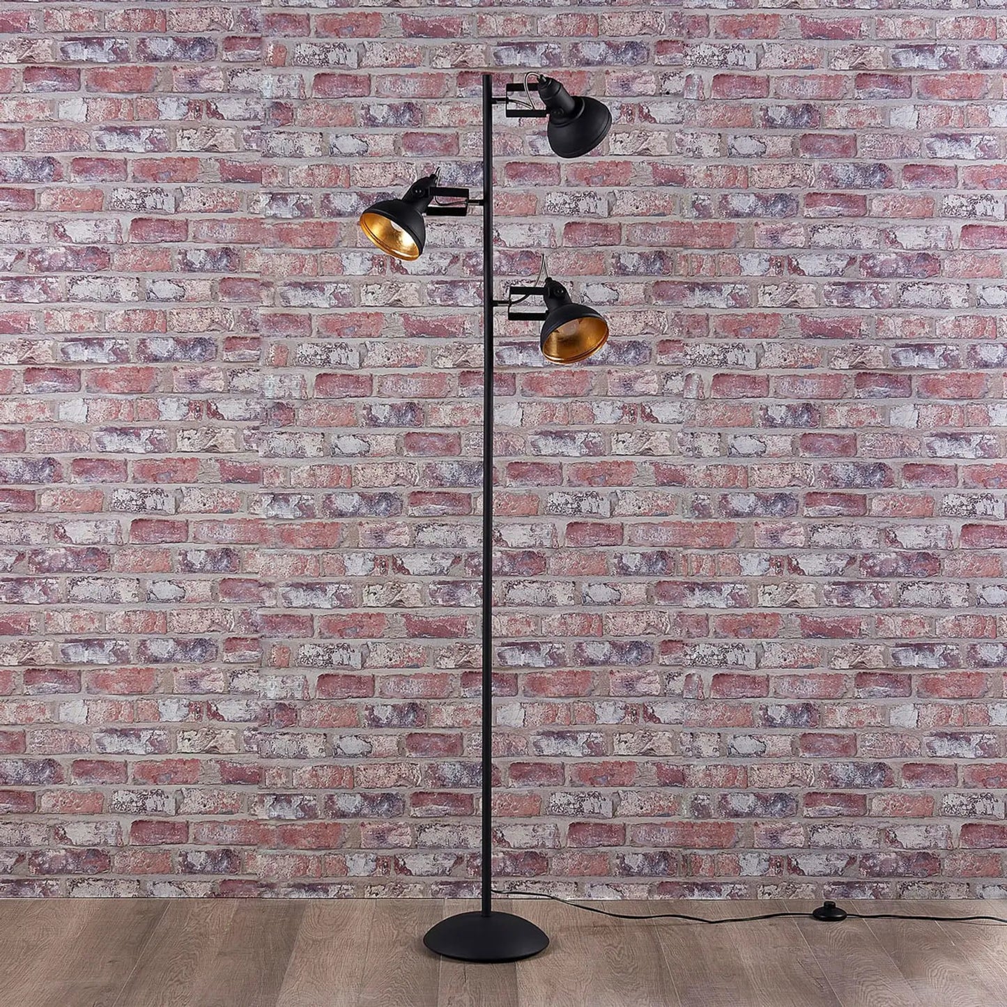 Juodas LED toršeras Lilly su trimis prožektoriais