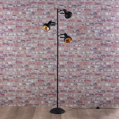 Juodas LED toršeras Lilly su trimis prožektoriais