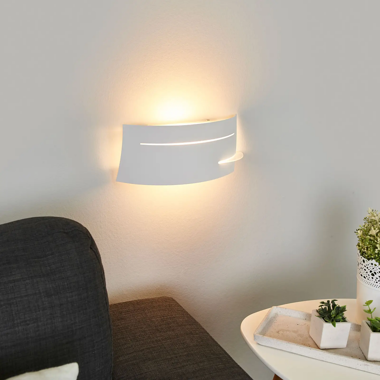 Keyron LED sieninis šviestuvas baltos spalvos