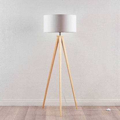 Mya trijų kojų medinis toršeras su baltu atspalviu