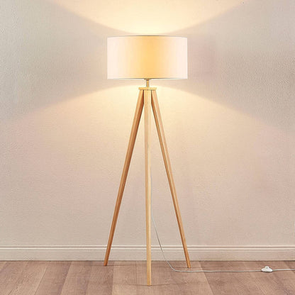 Mya trijų kojų medinis toršeras su baltu atspalviu