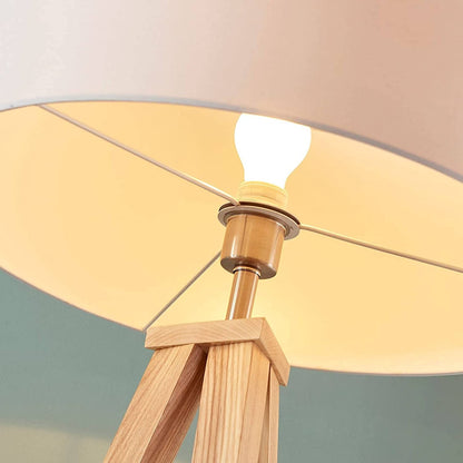 Mya trijų kojų medinis toršeras su baltu atspalviu