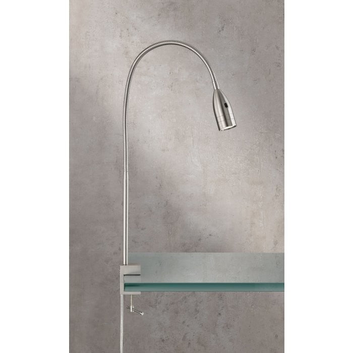 Fischer & Honsel STEN užspaudžiamas LED matinis nikelis, 1 šviesos šaltinis, judesio jutiklis