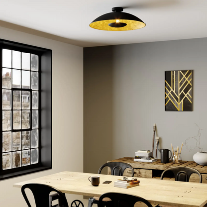 Juodos ir auksinės spalvos lubų šviestuvas Emilienne