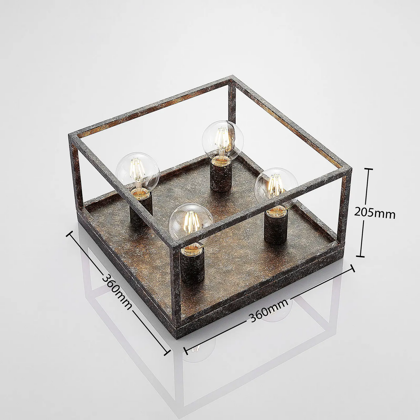 Lindby Lejus lubinis šviestuvas, keturių lempučių, rūdžių