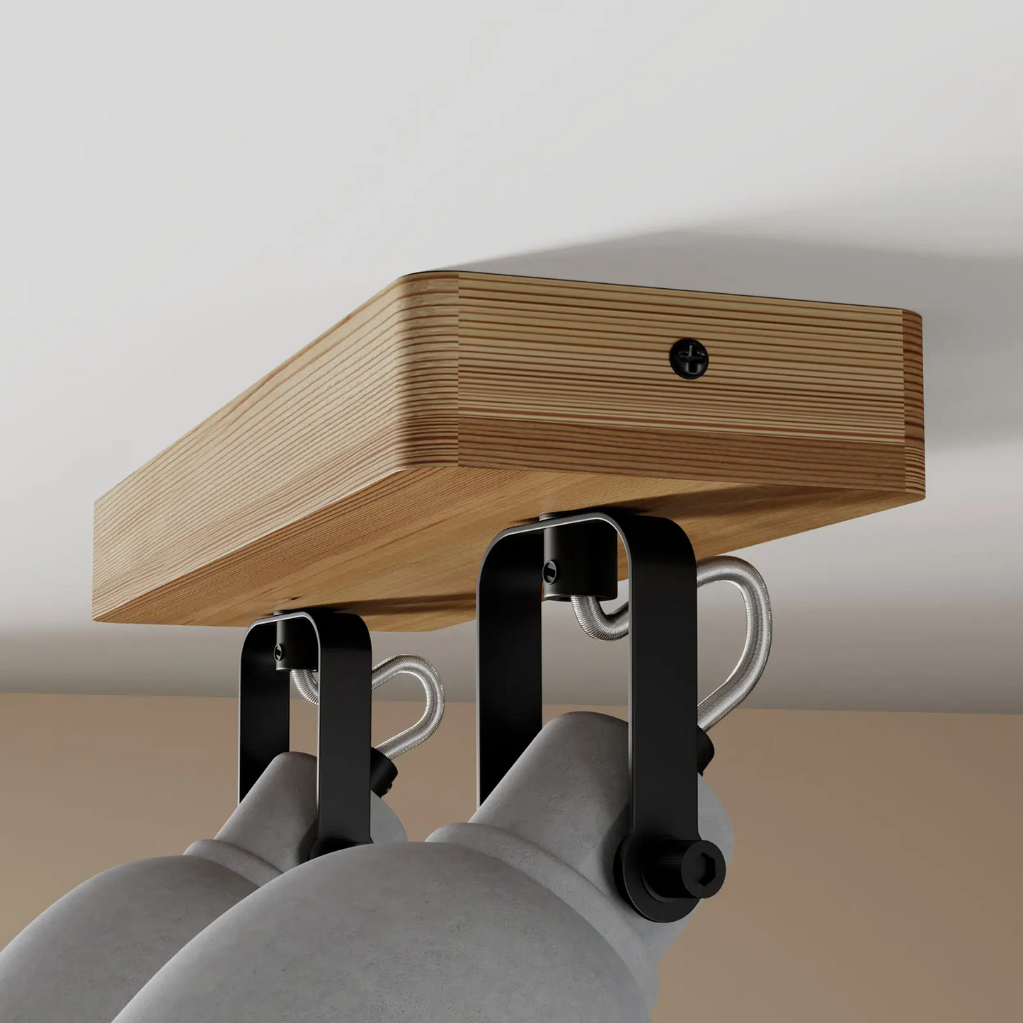 Lindby Mitis LED lubinis šviestuvas, pušies medienos, 2 lempučių.