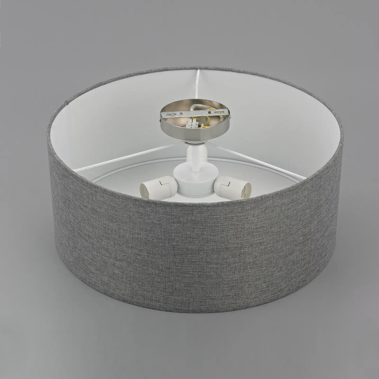 Sidabrinio pilko audinio lubinis šviestuvas Pitta lininės išvaizdos