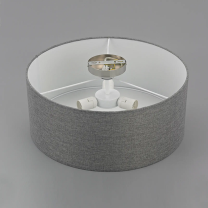 Sidabrinio pilko audinio lubinis šviestuvas Pitta lininės išvaizdos