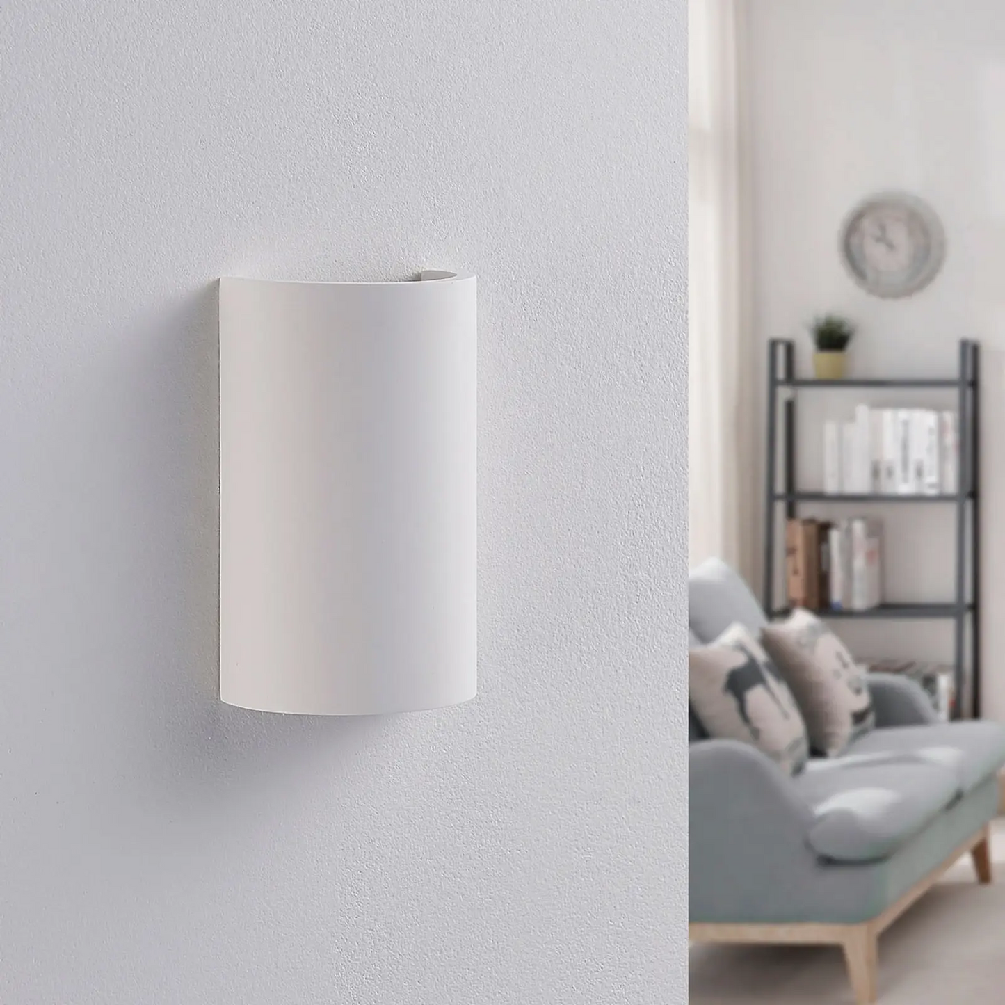 Jenke LED sieninis šviestuvas iš gipso, pusapvalis