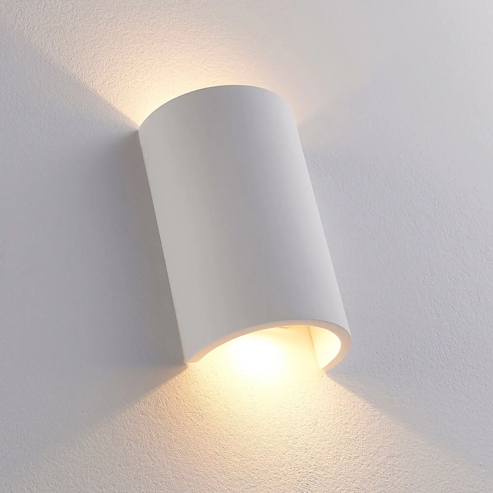 Jenke LED sieninis šviestuvas iš gipso, pusapvalis