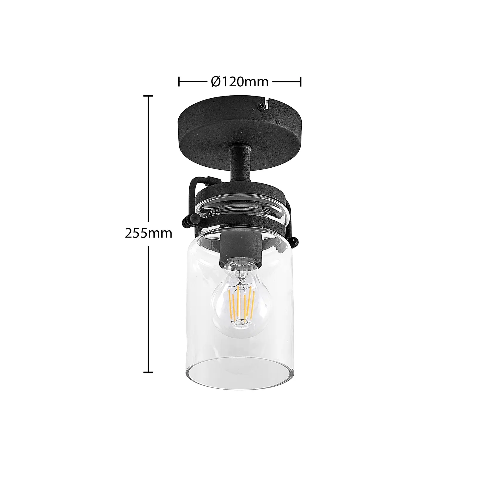 Lindby Vintus lubinis šviestuvas, juodas